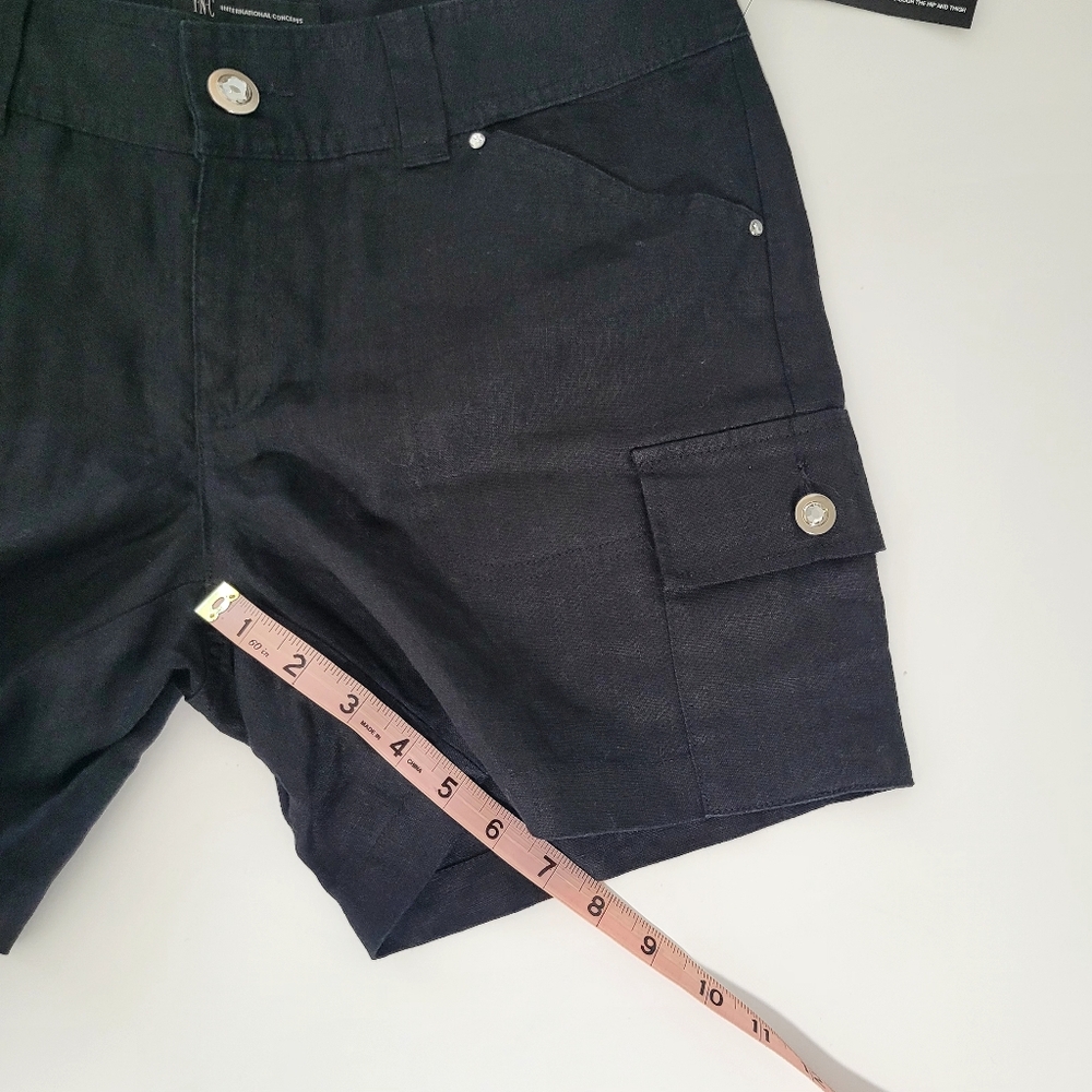 INC Linen Black Shorts. Size 8. - Picture 11 of 12